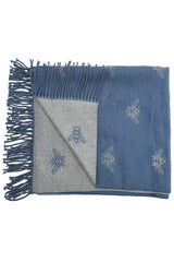 Reversible Bee Print Wool Mix Scarf