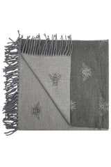 Reversible Bee Print Wool Mix Scarf