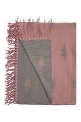 Reversible Bee Print Wool Mix Scarf