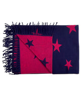 Reversible Wool-Blend Scarf – Star Print with Tassel Trim