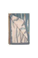 Reversible Feather-Pattern Jacquard Scarf with Soft Drape