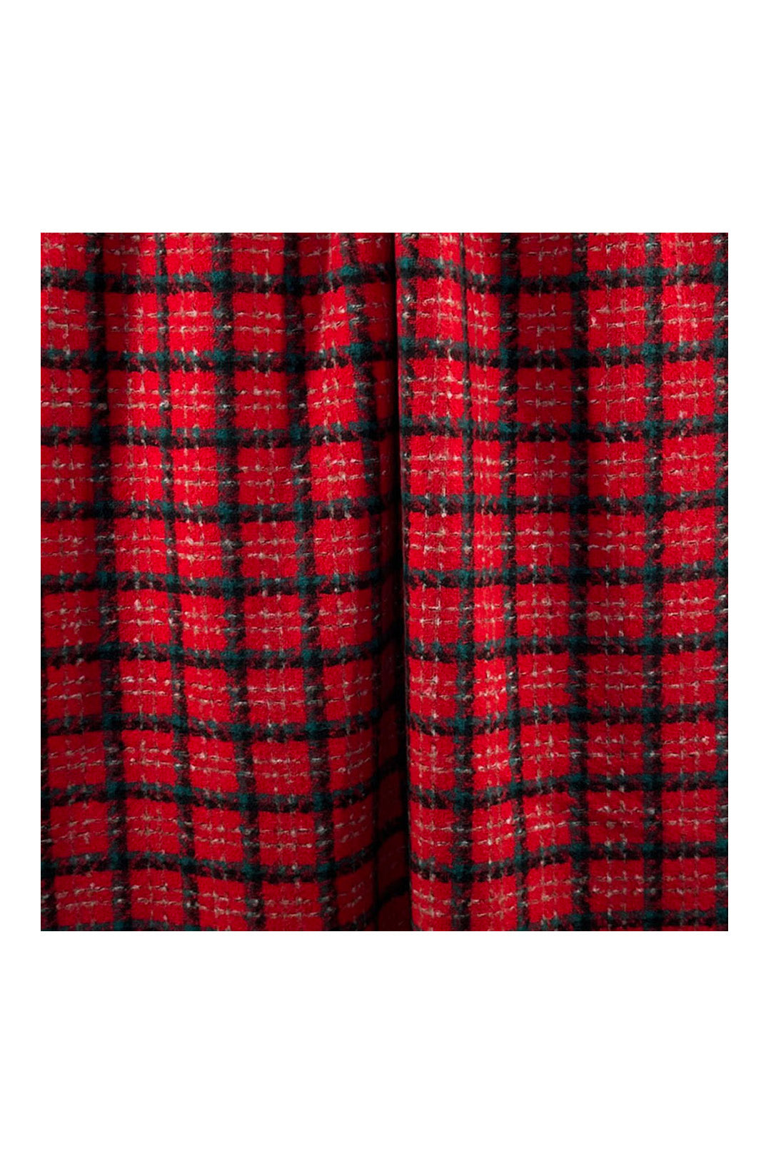Checked Wool-Blend Scarf with Tassels