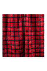 Checked Wool-Blend Scarf with Tassels