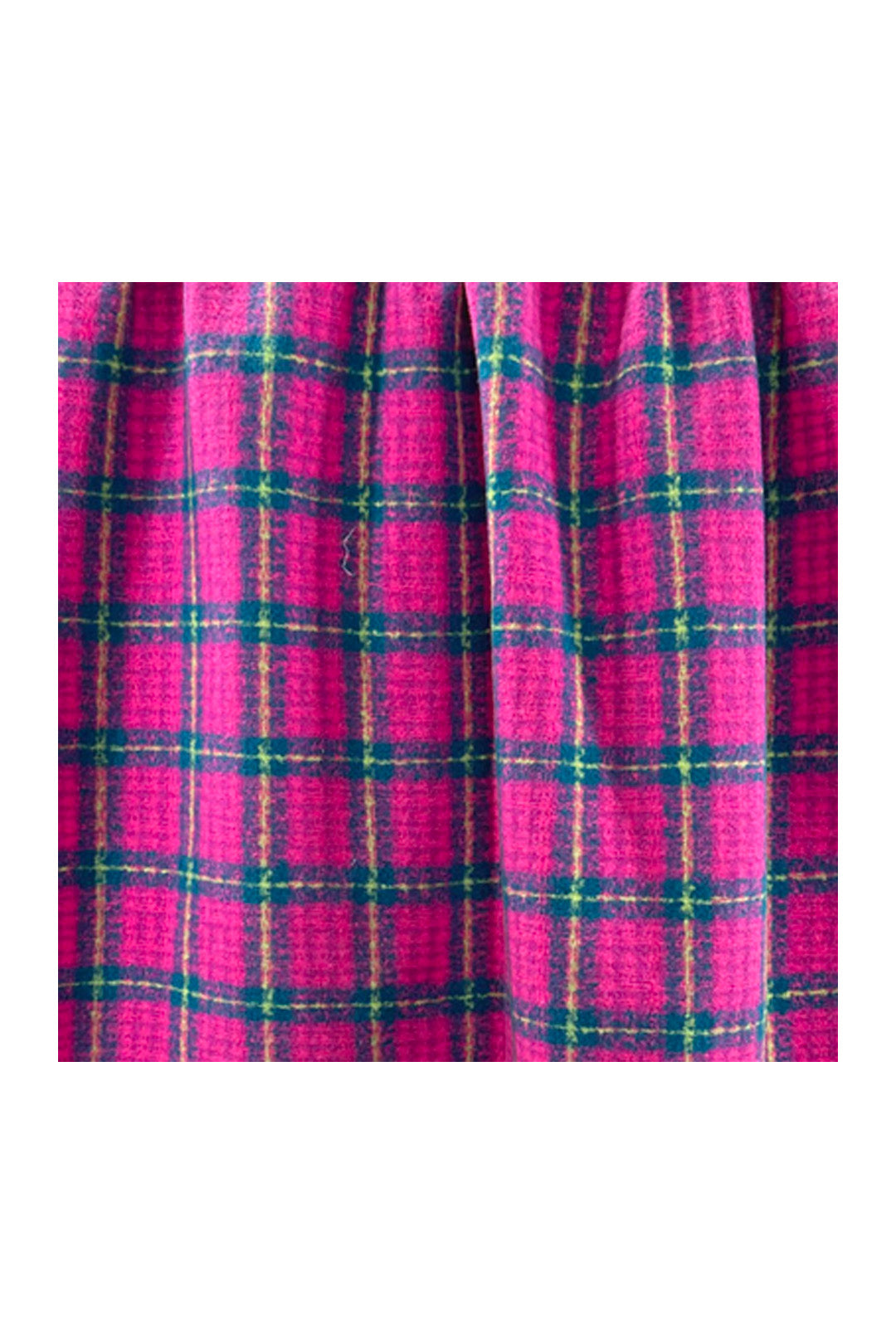 Vibrant Checked Wool Mix Tassel Scarf