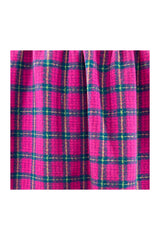 Vibrant Checked Wool Mix Tassel Scarf