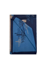 Reversible Tree-Pattern Jacquard Scarf with Soft Drape