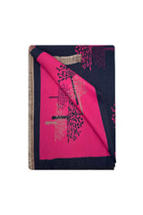 Reversible Tree-Pattern Jacquard Scarf with Soft Drape
