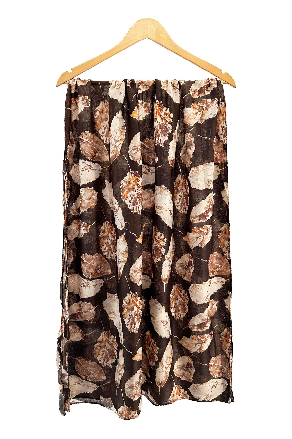 Women Metallic Leaf Print Lightweight Scarf