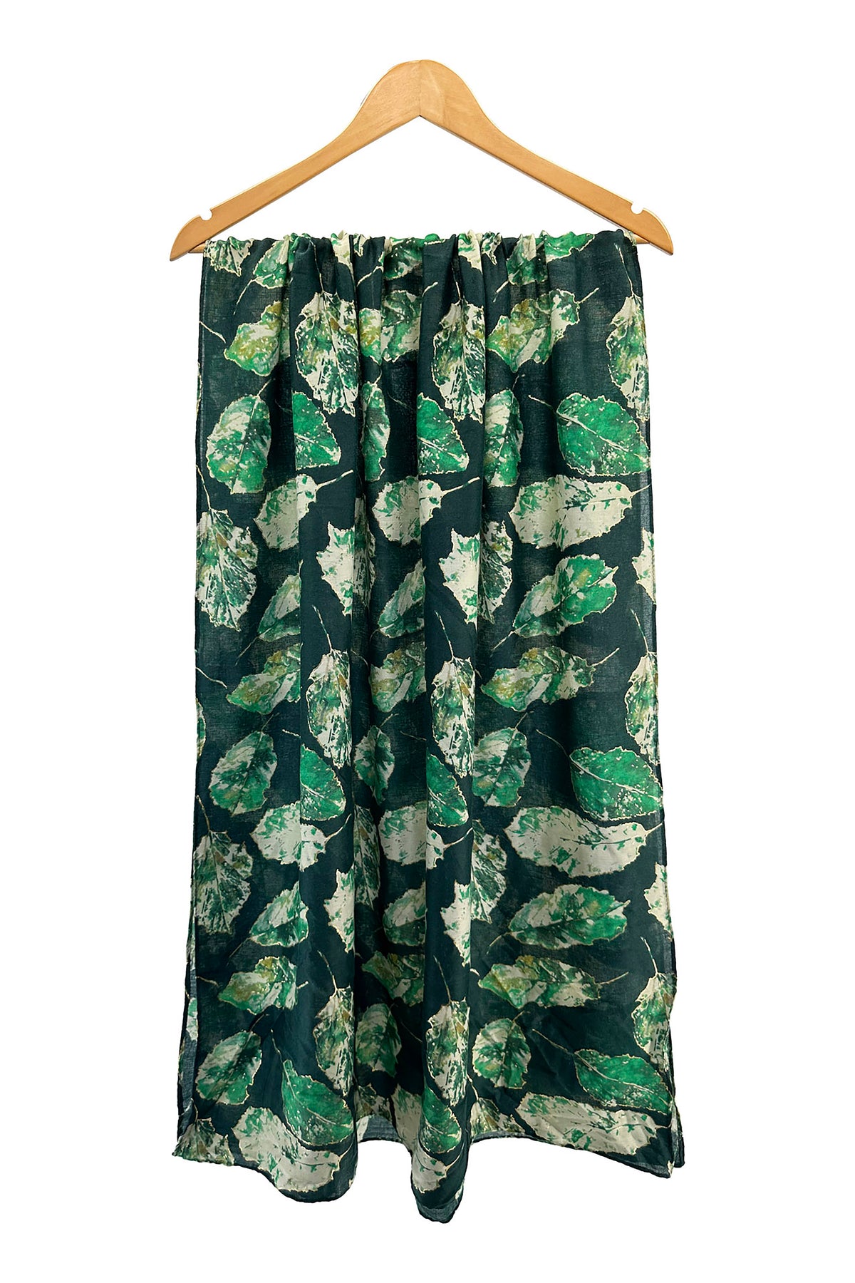 Women Metallic Leaf Print Lightweight Scarf