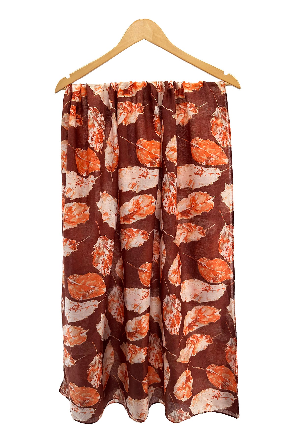 Women Metallic Leaf Print Lightweight Scarf
