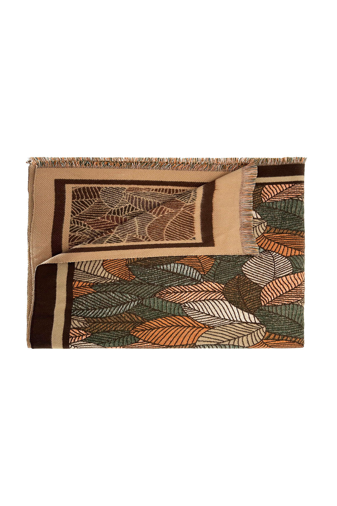 Reversible Leaves Pattern Scarf