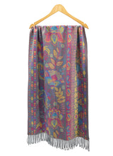 Paisley Floral Wool-Blend Scarf with Tassels