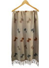 Colourful Donkey Print Reversible Wool-Blend Scarf with Tassels