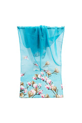 Floral Print Chiffon Scarf