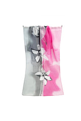 Floral Colour-Block Chiffon Scarf
