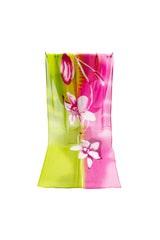 Floral Colour-Block Chiffon Scarf