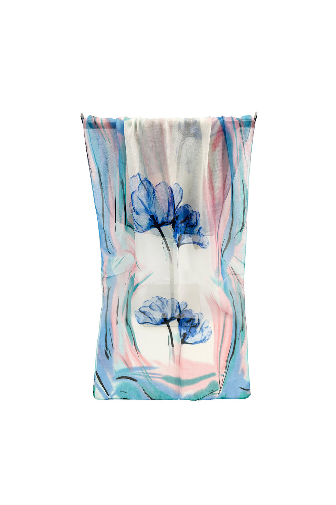 Watercolour Floral Chiffon Scarf