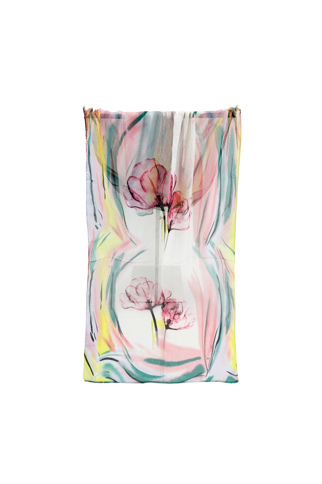 Watercolour Floral Chiffon Scarf