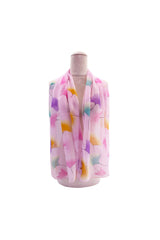 Pastel Ginkgo Leaf Print Chiffon Scarf