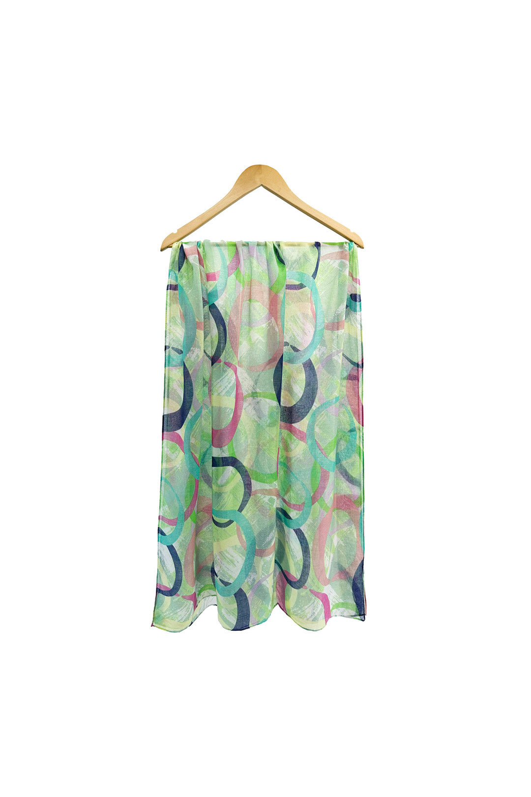 Abstract Circle Print Chiffon Scarf