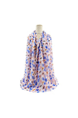 Mixed Cotton Butterfly & Floral Print Chiffon Scarf