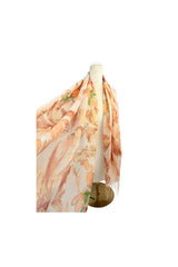 Abstract Floral Print Lightweight Scarf with Tassels