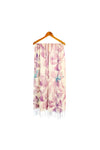 Abstract Floral Print Lightweight Scarf with Tassels