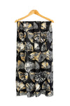Women’s Metallic Ginkgo Leaf Print Scarf