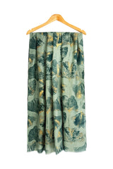 Women’s Metallic Ginkgo Leaf Print Scarf