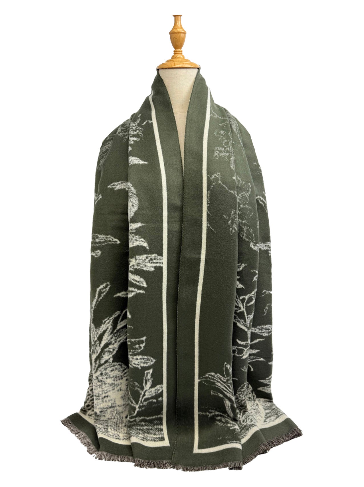 Elegant Botanical Border Shawl Wrap