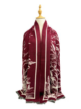 Elegant Botanical Border Shawl Wrap