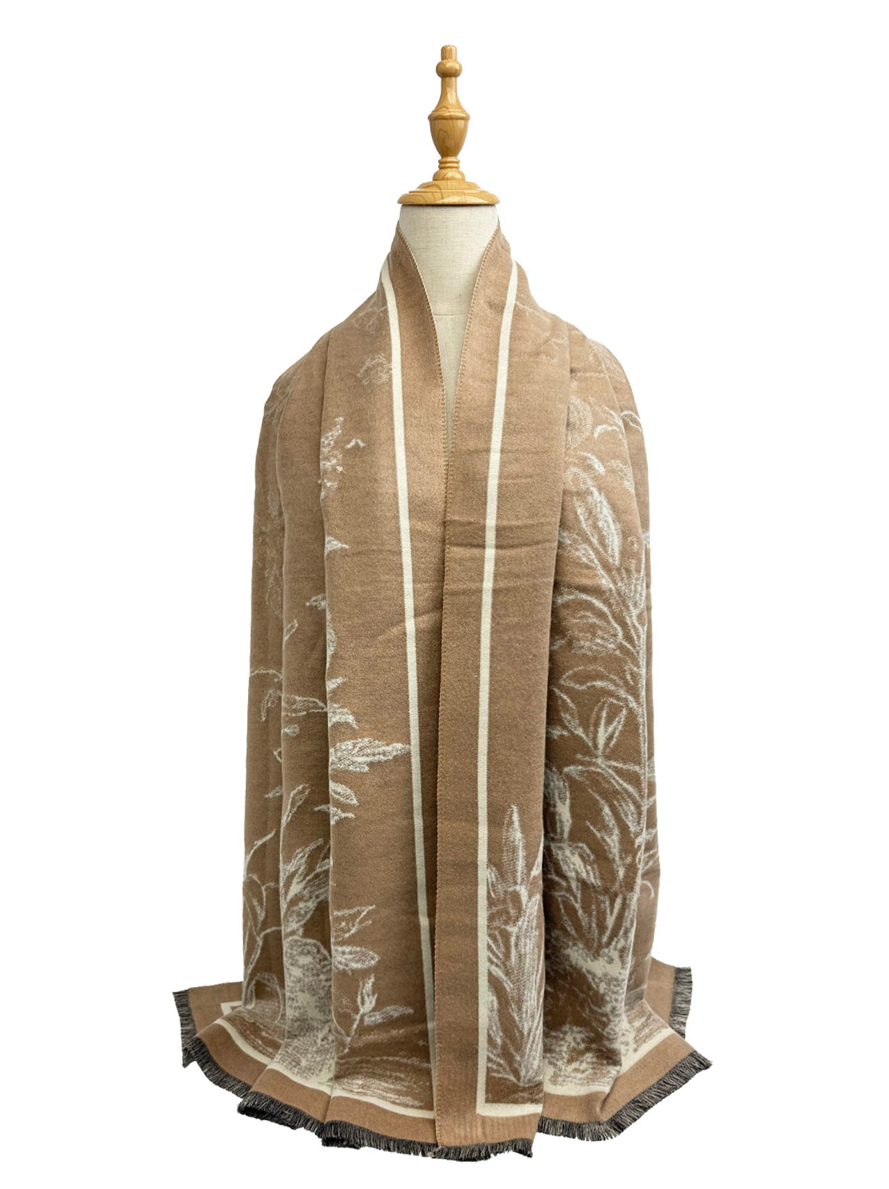 Elegant Botanical Border Shawl Wrap