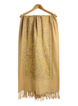 Embroidered Viscose Wool Blend Scarf