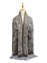 Assorted Leaves Printing Scarf with Tassels