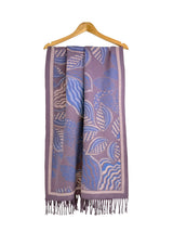 Assorted Leaves Printing Scarf with Tassels