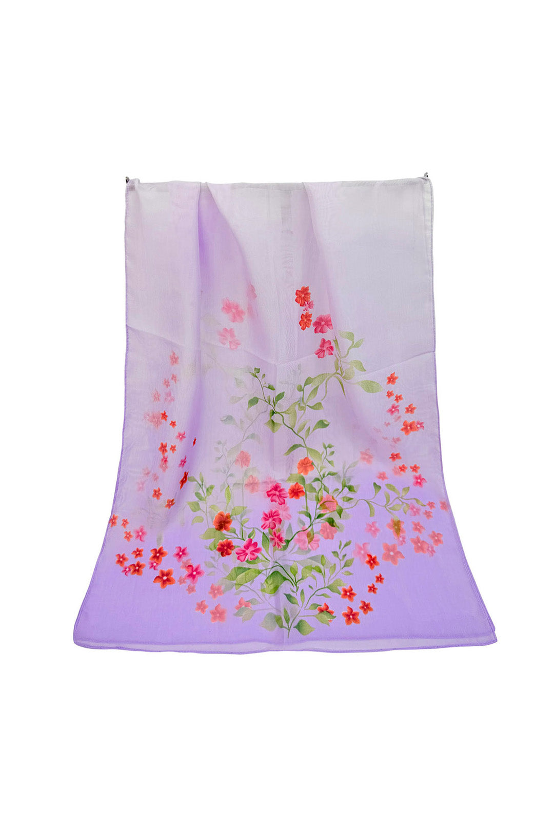 Abstract Lily Floral Print Chiffon Scarf