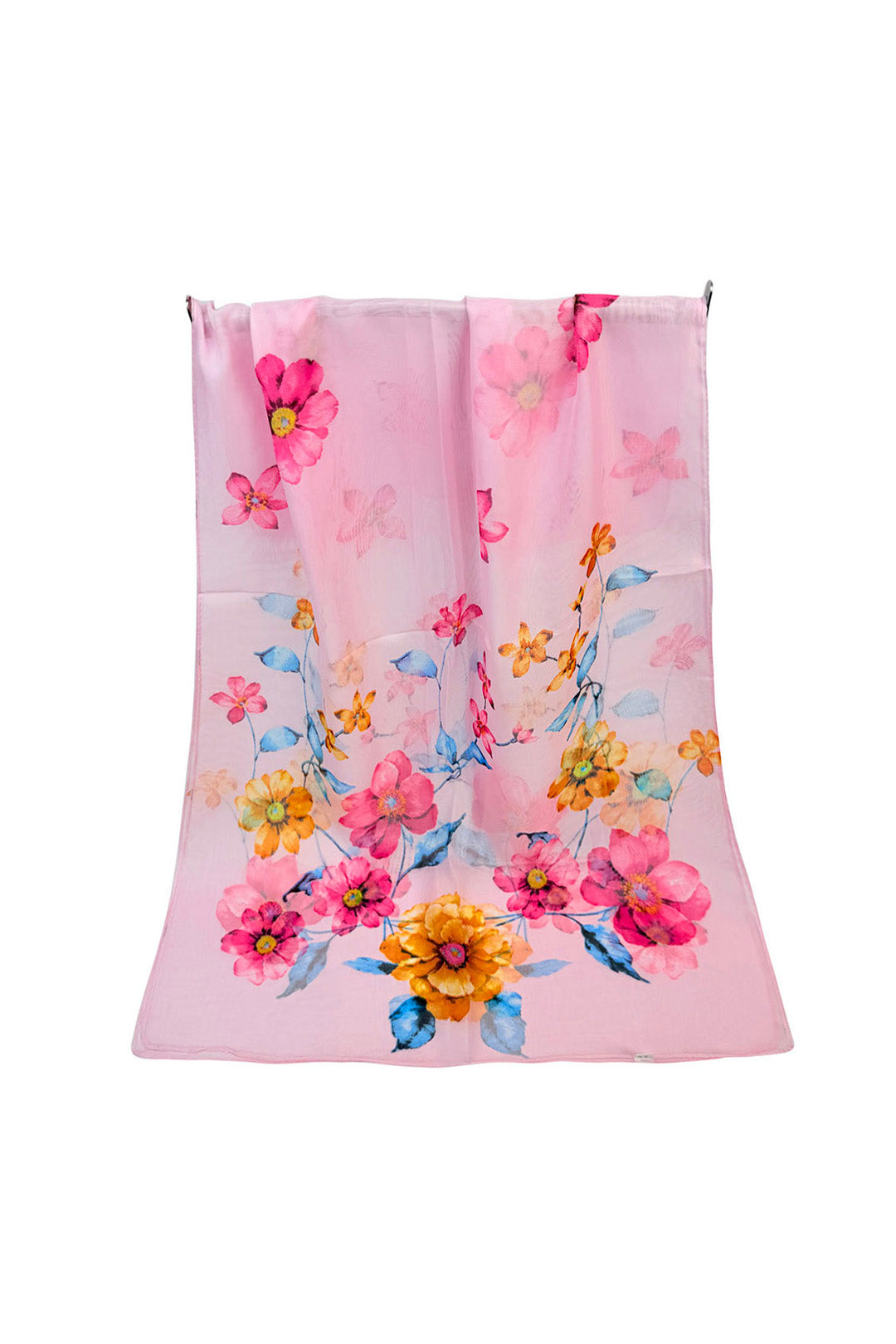 Soft Colourful Floral Bloom Print Chiffon Scarf