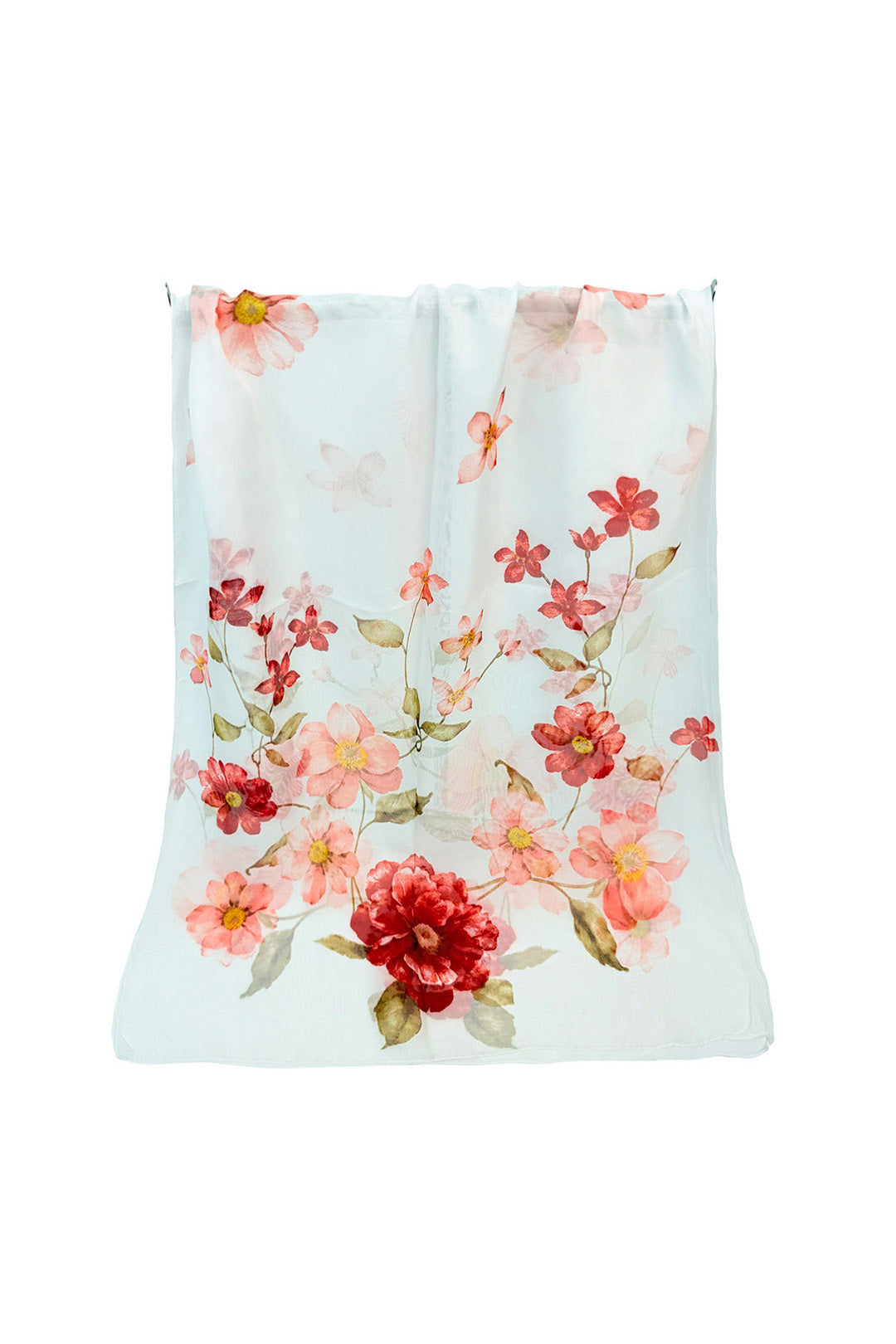 Soft Colourful Floral Bloom Print Chiffon Scarf