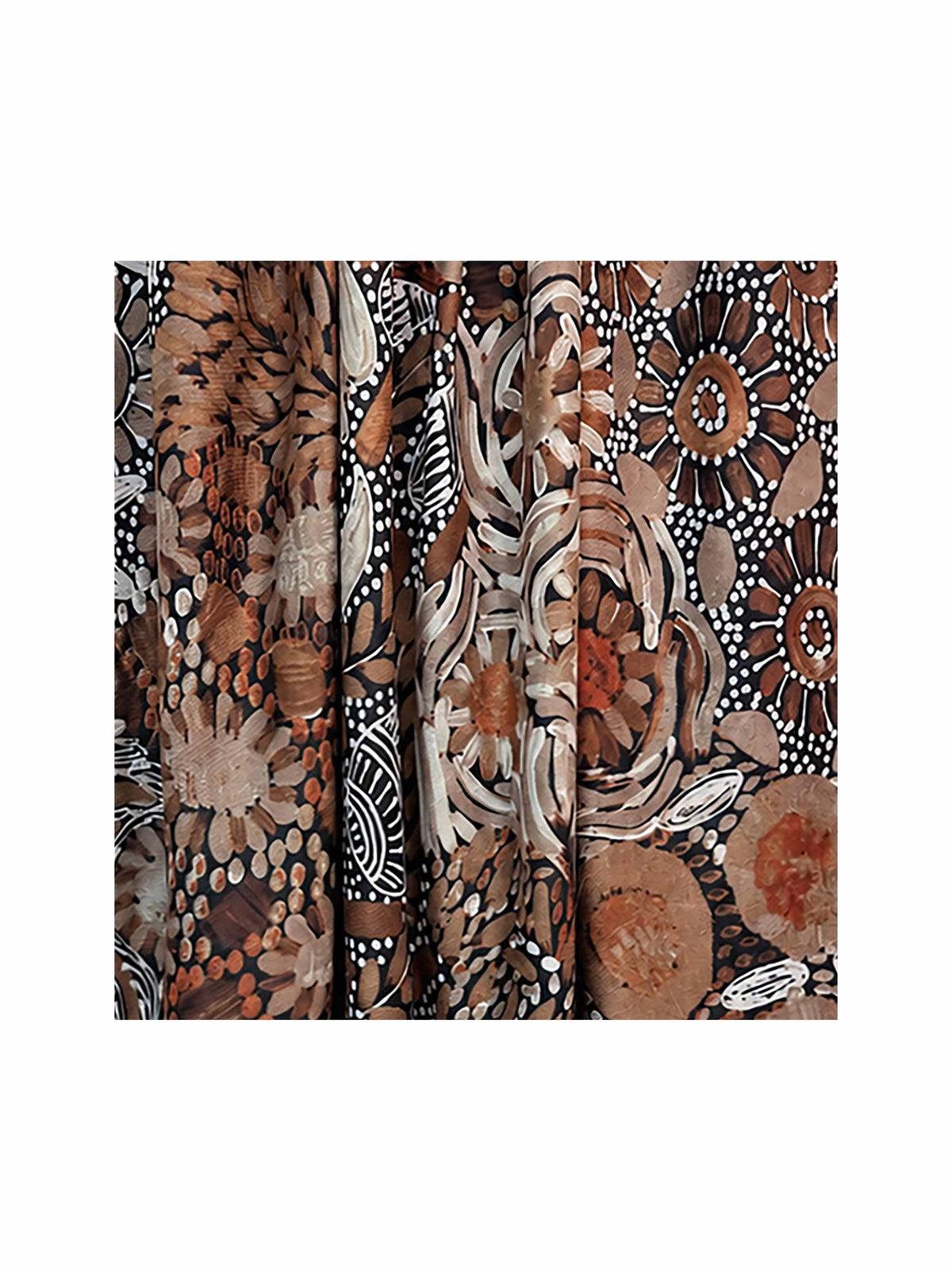 Women's Abstract Floral Print Lightweight Scarf with Frayed Edges