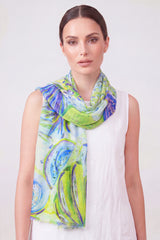 Tropical Fruit Print Lightweight Scarf
