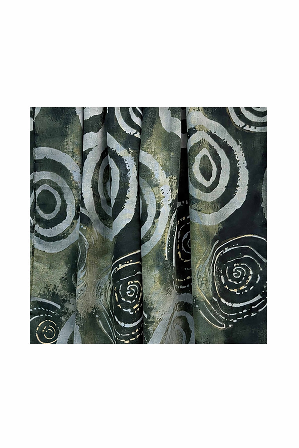 Women’s Abstract Circle Print Lightweight Scarf with Fringed Edge