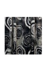 Women’s Abstract Circle Print Lightweight Scarf with Fringed Edge