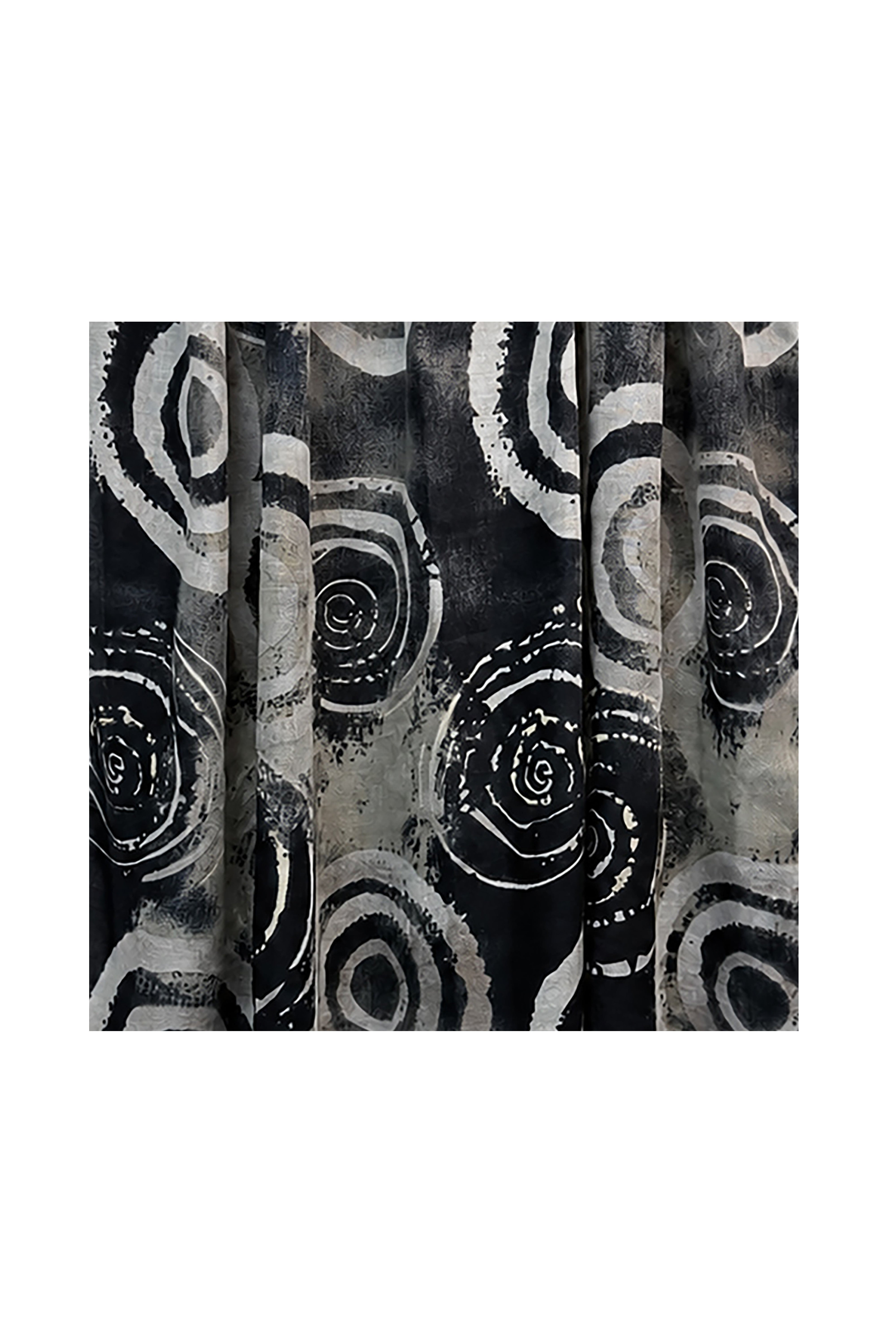 Women’s Abstract Circle Print Lightweight Scarf with Fringed Edge