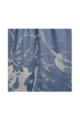 Women’s Abstract Floral Print Woven Scarf with Fringed Trim
