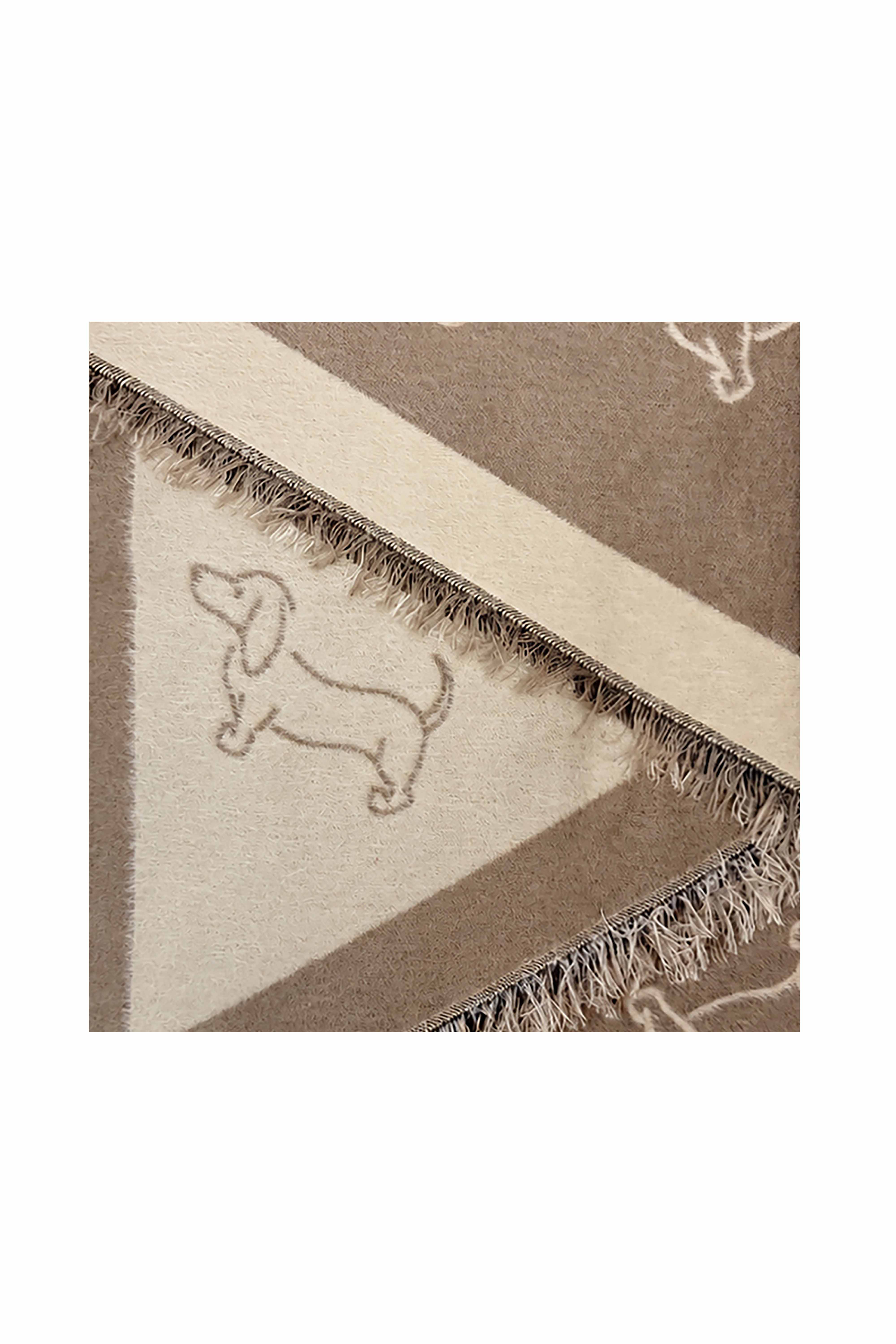 Women’s Dachshund Sausage Dog Print Scarf with Fringed Trim