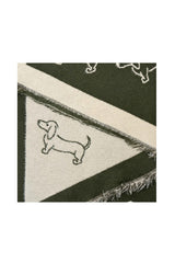 Women’s Dachshund Sausage Dog Print Scarf with Fringed Trim