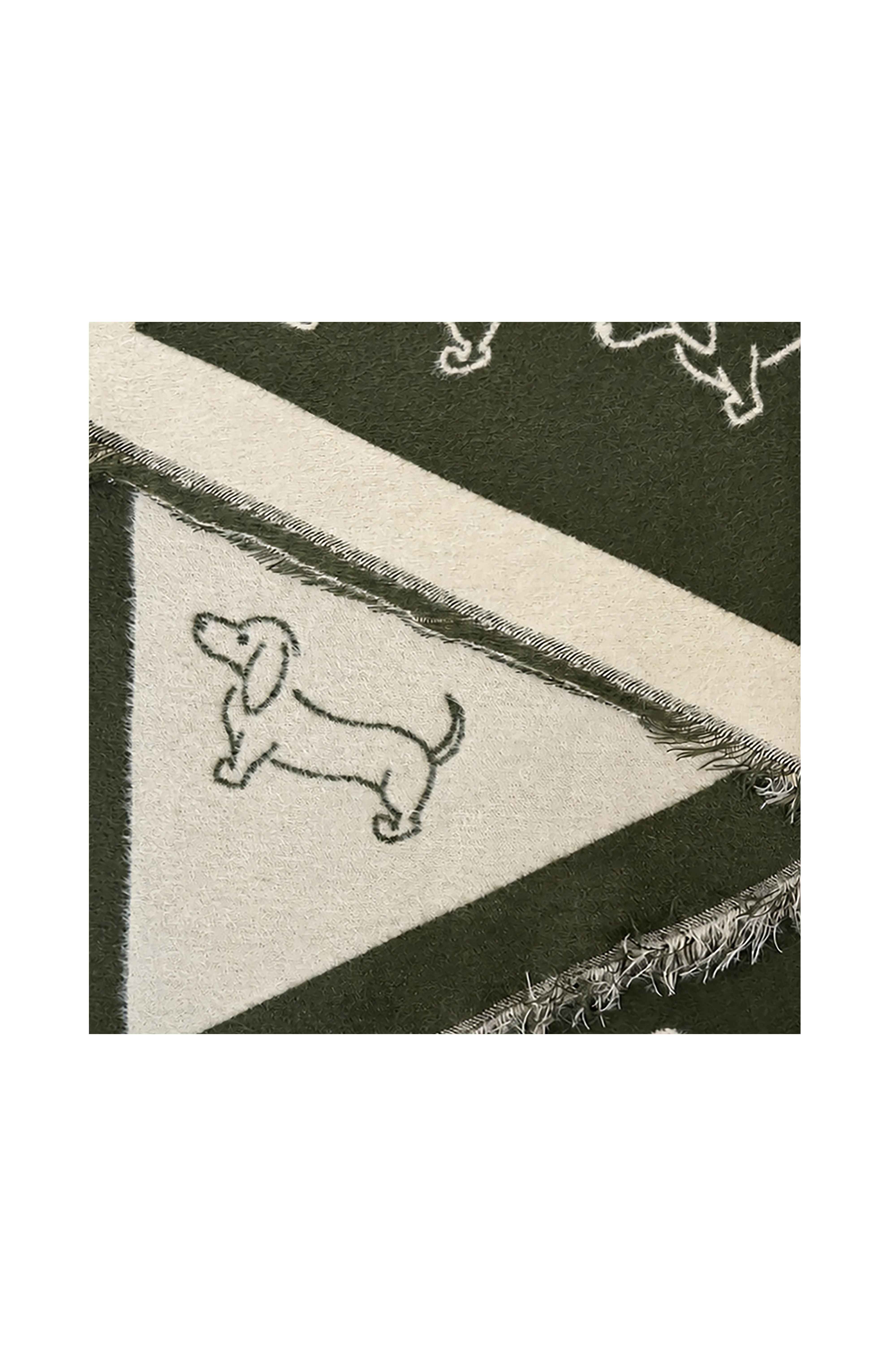 Women’s Dachshund Sausage Dog Print Scarf with Fringed Trim
