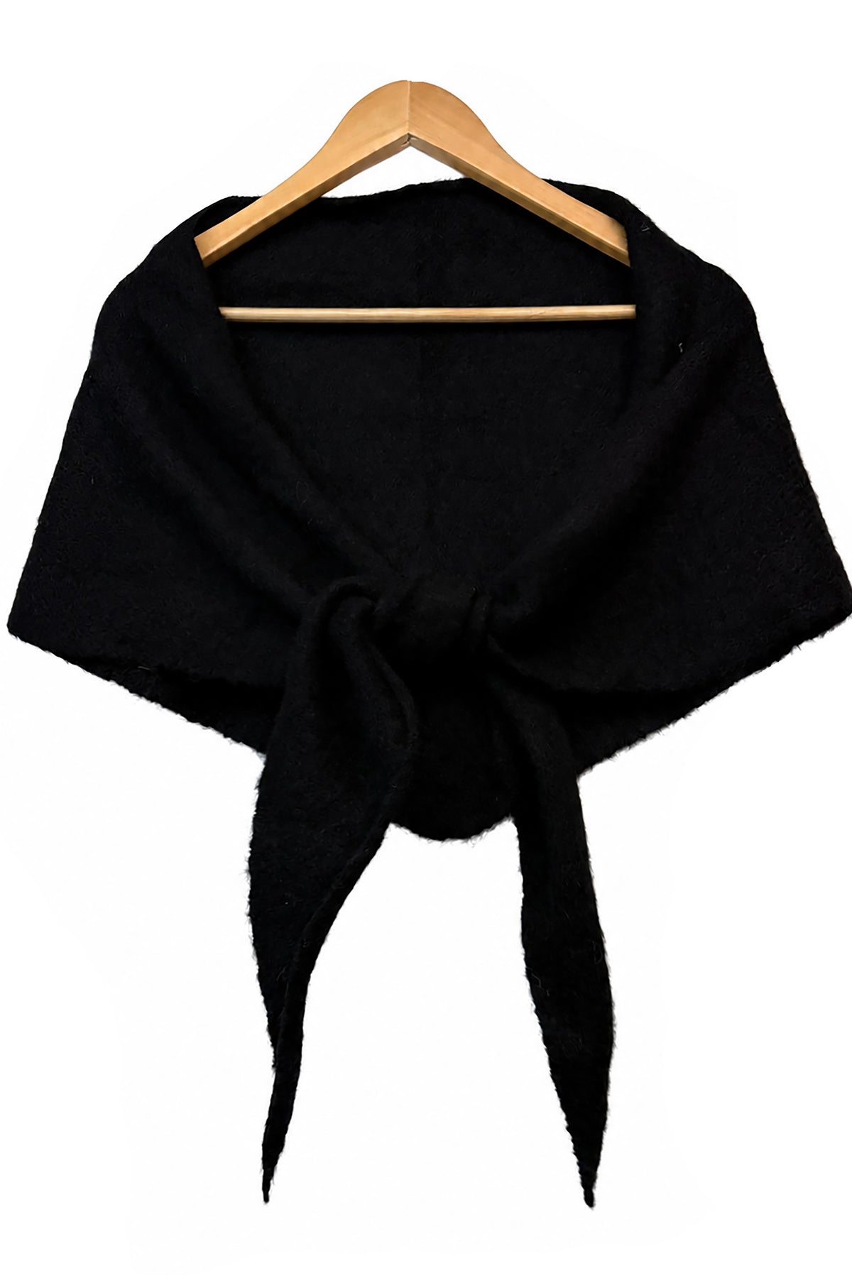 Soft Wool Blend Knitted Triangle Scarf Shawl