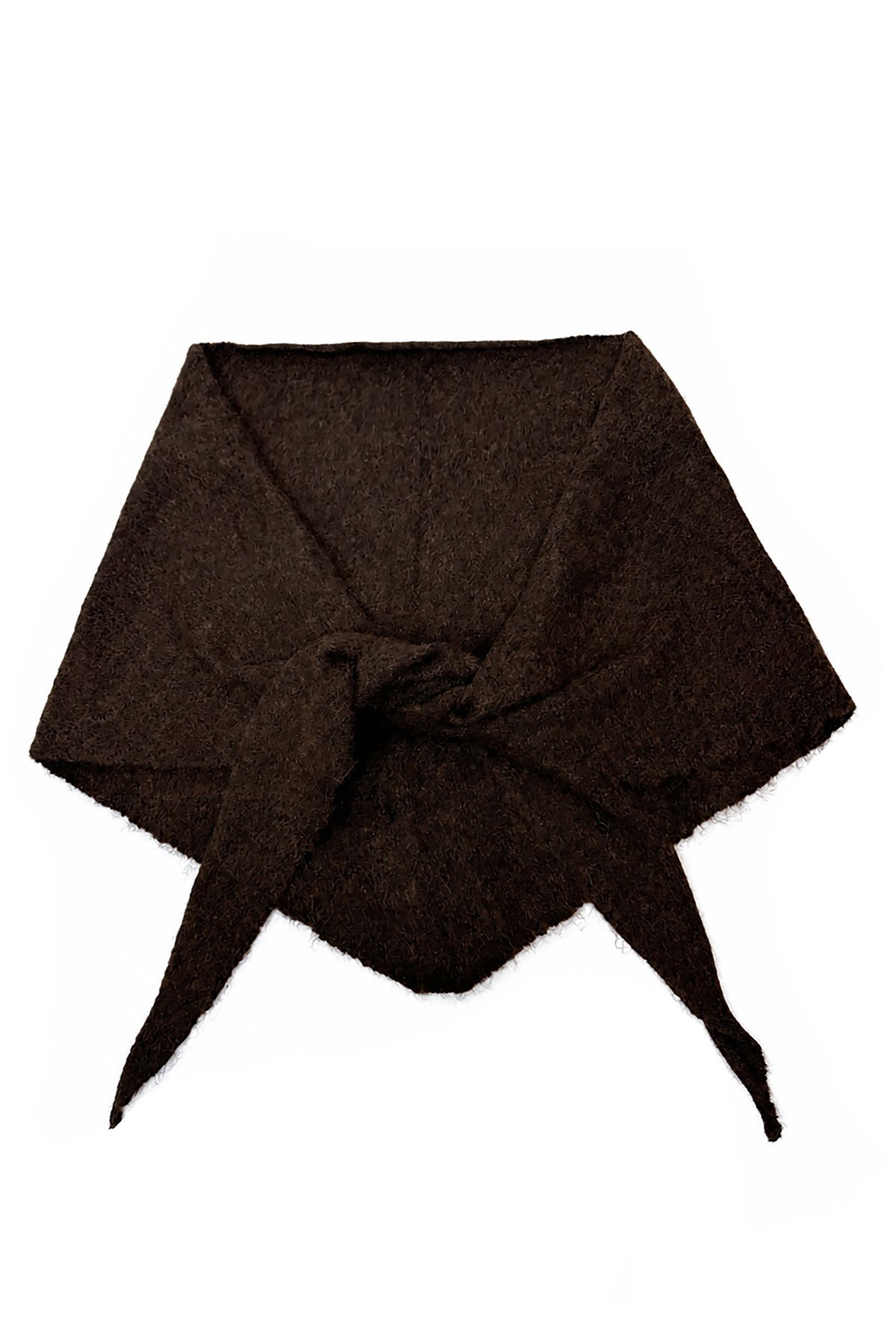 Soft Wool Blend Knitted Triangle Scarf Shawl
