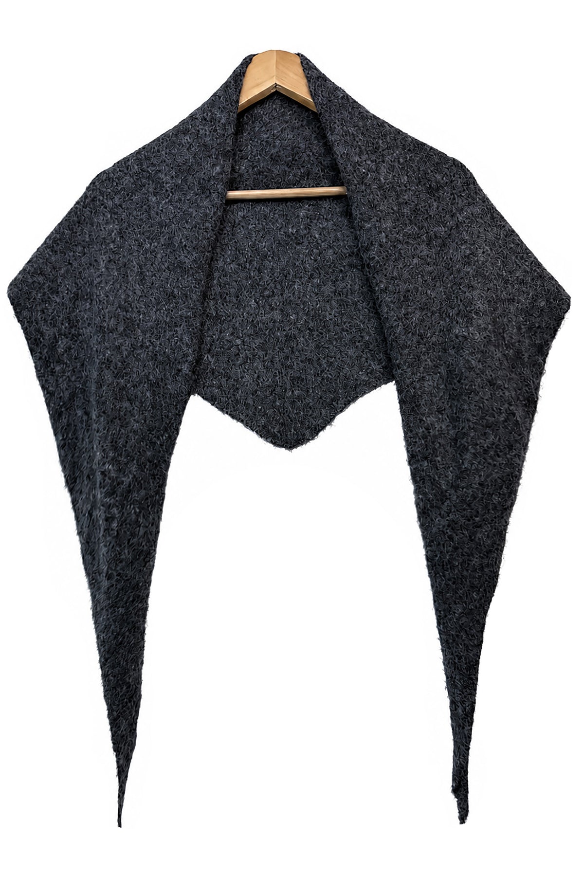 Soft Wool Blend Knitted Triangle Scarf Shawl